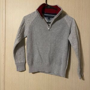 Tommy Hilfiger Gray Knit Zip Up Sweater